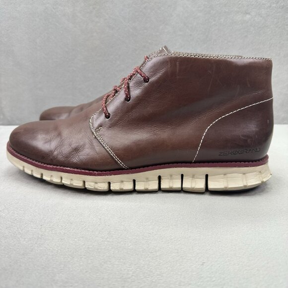 Cole Haan ZeroGrand Mens Size 10 (M) Chukka Boots Brown Leather Lace-Up Ankle - Picture 3 of 8